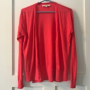 LOFT coral cardigan sweater